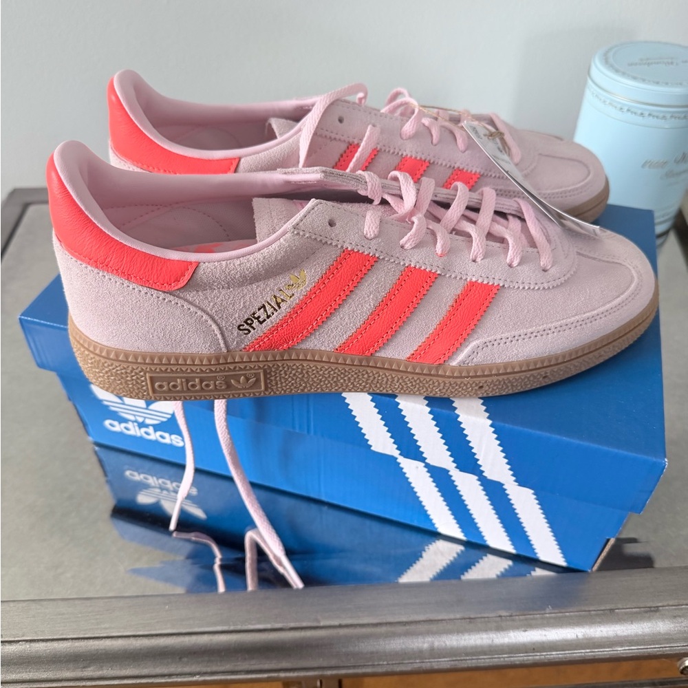 Adidas Pink and Coral Handball Spezial Sneakers
